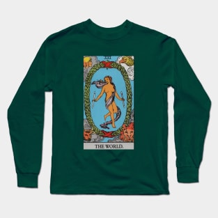 The World Tarot Card Long Sleeve T-Shirt